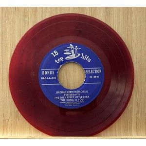 Jerome Kern Memorial 18 Top Hits Bonus Selection 45 Rpm 7” Record Red Single